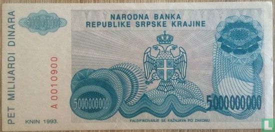 Srpska Krajina 5 Billion Dinara 1993 - Image 2