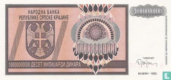 Srpska Krajina 10 Milliards Dinara 1993 - Image 1