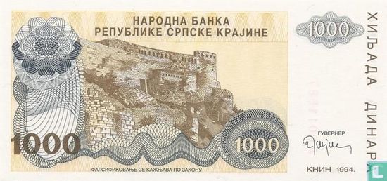 Srpska Krajina 1,000 Dinara 1994 - Image 1