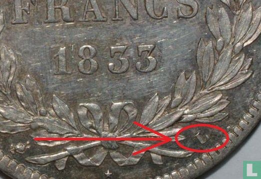 France 5 francs 1833 (L) - Image 3