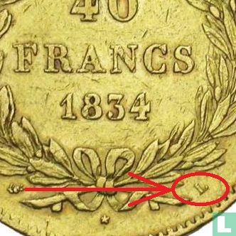 France 40 francs 1834 (L) - Image 3