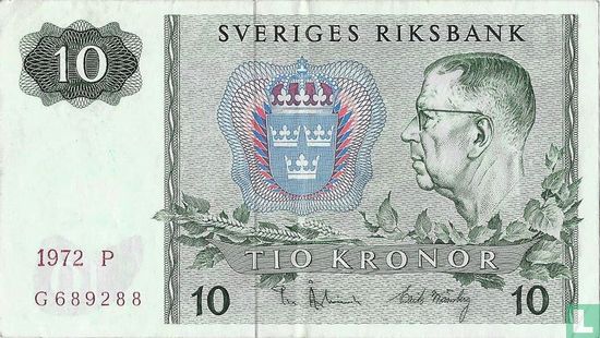Zweden 10 Kronor 1972 - Afbeelding 1