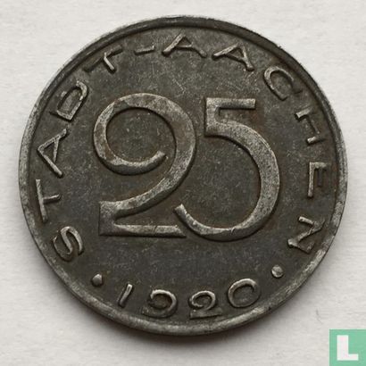 Aachen 25 pfennig 1920 (type 3 - text far from the edge) - Image 1