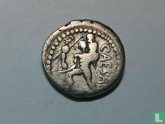 Empire romain - Jules César -Denier AR (47-46 Av JC). TTB+ / TTB. Bizarre. - Image 2