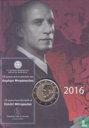 Griekenland 2 euro 2016 (folder) "120th anniversary of the birth of Dimitri Mitripoulos - 1896 - 2016" - Afbeelding 1