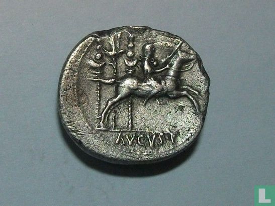 Romeinse Keizerrijk - Augustus (Gaius Julius Caesar Augustus) - AR Denarius - Lyon (8 BC) - VF +. Rare. - Afbeelding 2