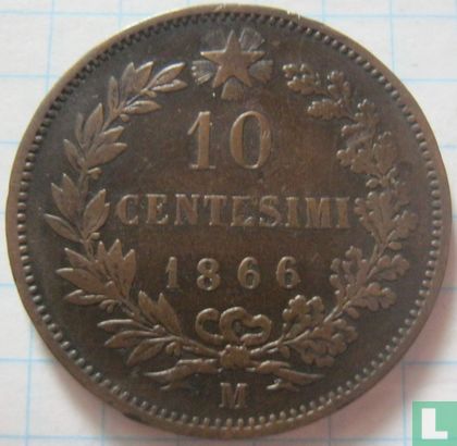 Italy 10 centesimi 1866 (M) - Image 1