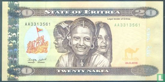 Eritrea 20 Nakfa 2015 - Afbeelding 1