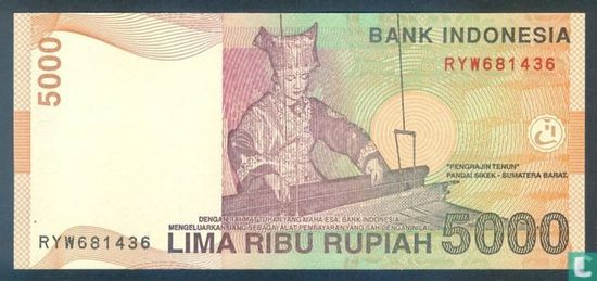 Indonésie 5.000 Rupiah 2013 (P142m2) - Image 2