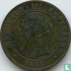 France 2 centimes 1855 (MA - dog) - Image 1