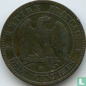 France 2 centimes 1855 (MA - dog) - Image 2