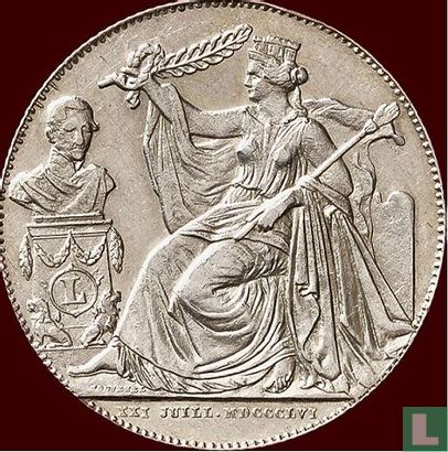 Belgie 2 Francs 1856 "XXV anniversaire de l'inauguration du roi" - Image 2