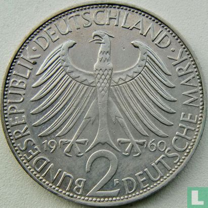 Allemagne 2 mark 1960 (F - Max Planck) - Image 1