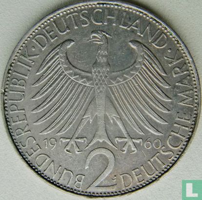 Germany 2 mark 1960 (J - Max Planck) - Image 1
