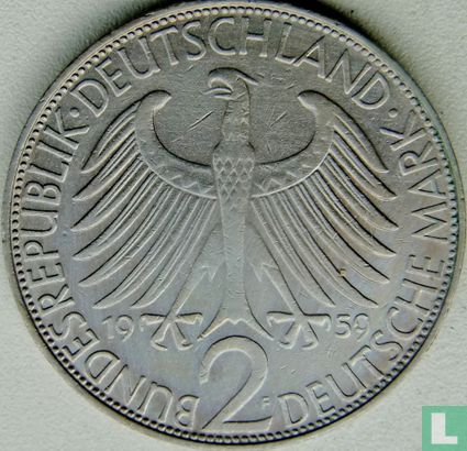 Duitsland 2 mark 1959 (F - Max Planck) - Afbeelding 1