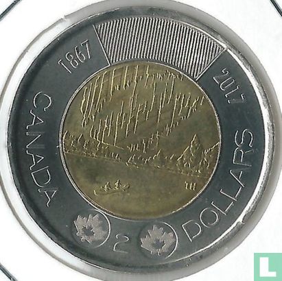 Canada 2 dollars 2017 (non coloré) "150th anniversary of Canadian Confederation - Dance of the spirits" - Image 1