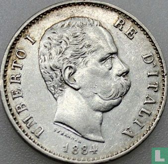 Italië 1 lira 1884 - Afbeelding 1