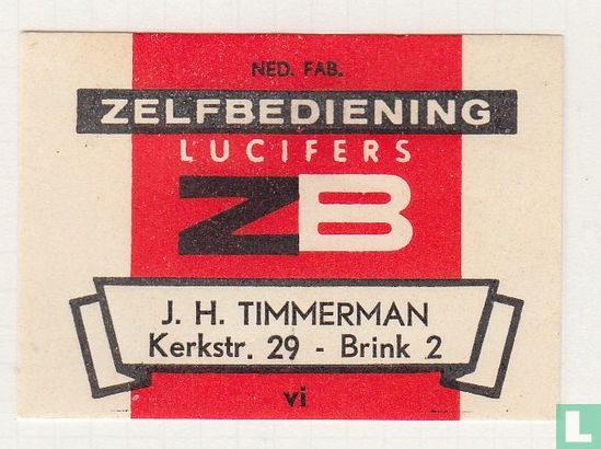 Zelfbediening lucifers ZB J.H. Timmerman Kerkstr - 29