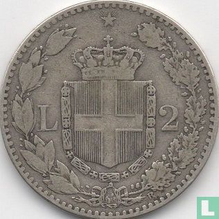 Italien 2 Lire 1886 - Bild 2