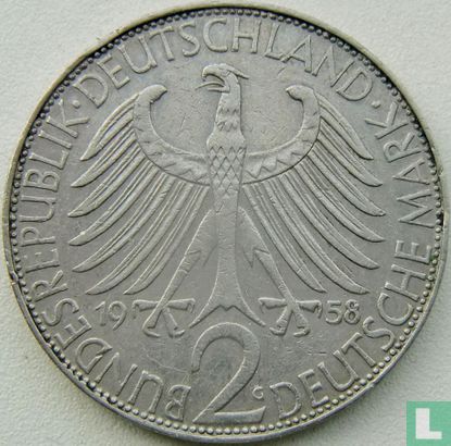 Deutschland 2 Mark 1958 (G - Max Planck) - Bild 1