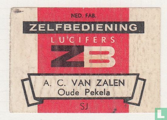 Zelfbediening lucifers ZB A.c. van Zalen