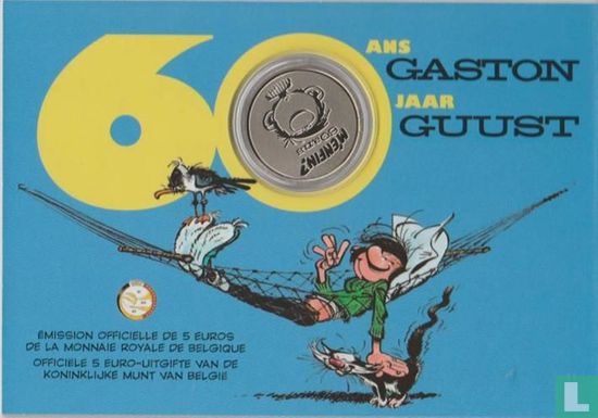 Belgien 5 Euro 2017 (Coincard) "60 years Gaston Lagaffe" - Bild 1