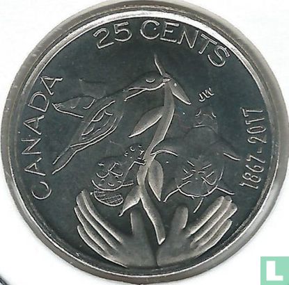 Kanada 25 Cent 2017 (ungefärbte) "150th anniversary of Canadian Confederation - Hope for a green future" - Bild 1