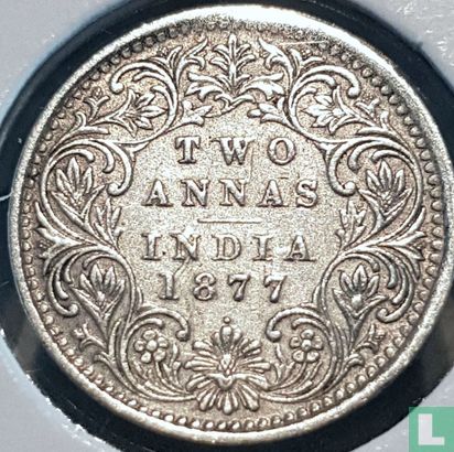 Brits-Indië 2 annas 1877 (Bombay) - Afbeelding 1