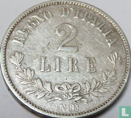 Italië 2 lire 1863 (N - zonder gekroonde wapenschild) - Afbeelding 2