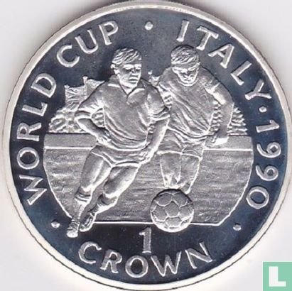 Gibraltar 1 crown 1990 (BE) "Football World Cup in Italy - two players" - Image 2