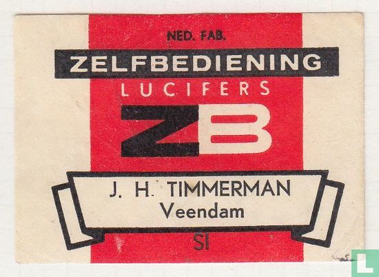 Zelfbediening lucifers ZB j.h. Timmerman