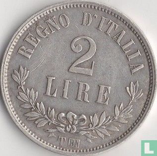 Italien 2 Lire 1863 (T - ohne gekrönte Wappen) - Bild 2