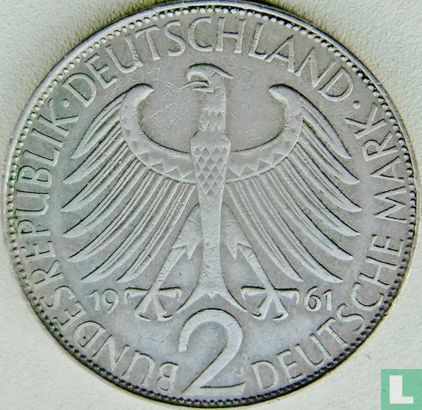 Allemagne 2 mark 1961 (J - Max Planck) - Image 1