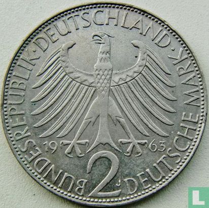 Germany 2 mark 1963 (J - Max Planck) - Image 1