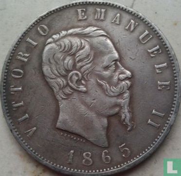 Italie 5 lires 1865 (N) - Image 1