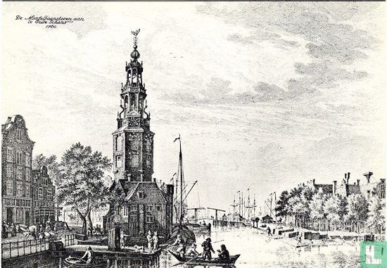 De Montelbaanstoren aan de Oude Schans Amsterdam   - Afbeelding 1
