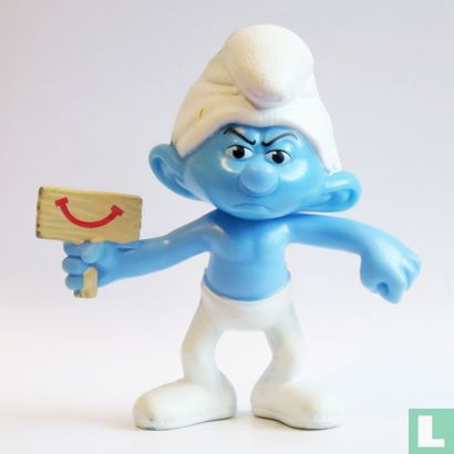 Grumble Smurf with small plate 'smile'  - Image 1