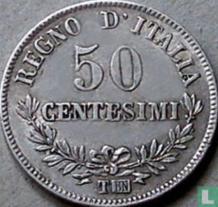 Italie 50 centesimi 1863 (T - sans écusson couronné) - Image 2