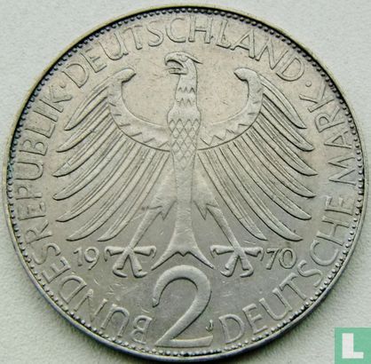 Germany 2 mark 1970 (J - Max Planck) - Image 1