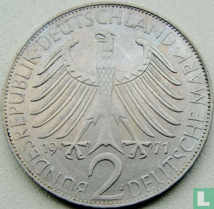 Duitsland 2 mark 1971 (J - Max Planck) - Afbeelding 1