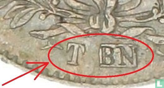Italie 20 centesimi 1863 (T BN) - Image 3