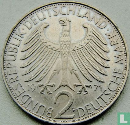 Germany 2 mark 1971 (F - Max Planck) - Image 1