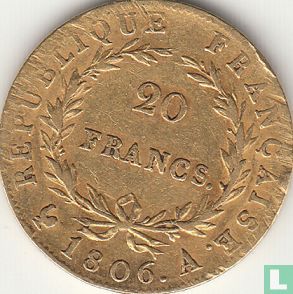  France 20 francs 1806 (A) - Image 1