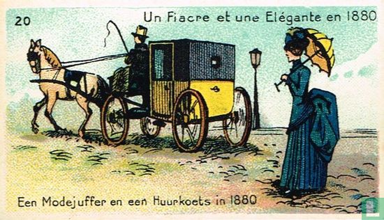 Een Modejuffer en een Huurkoets in 1880 - Image 1
