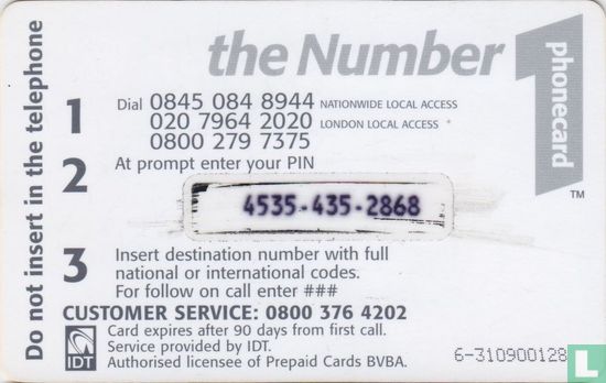The Number 1 Phonecard - Afbeelding 2