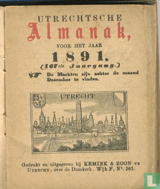 Utrechtsche Almanak voor het jaar 1891 - Afbeelding 1