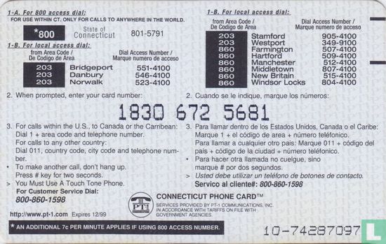 Connecticut phone card - Afbeelding 2