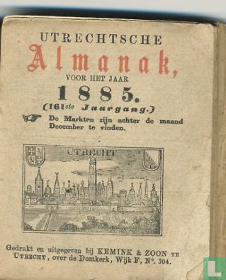 Utrechtsche Almanak voor het jaar 1885 - Afbeelding 1