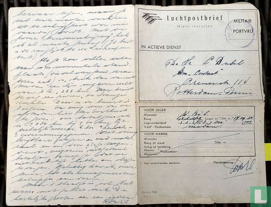 Medan paars stempel - 1949 op Luchtpostbrief - Veldpost Nederlands Indie - Geuzendam 08 - Image 1