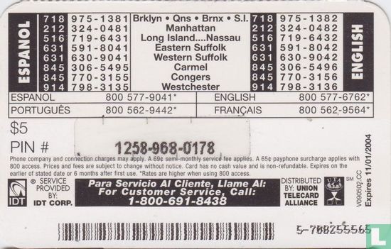 Union New York Phonecard - Afbeelding 2